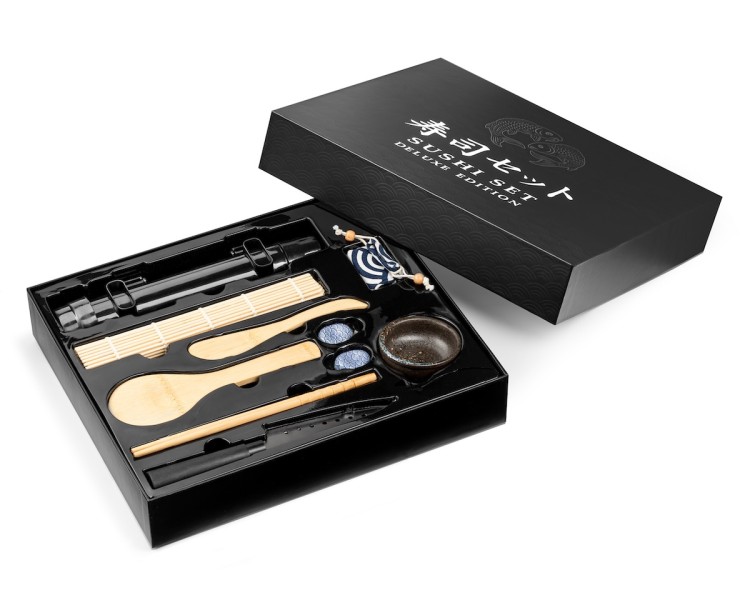 Zestaw Do Robienia Sushi Roller Maty Nóż Pałeczki Idealny Na Prezent SUSHI SET DELUXE EDITION