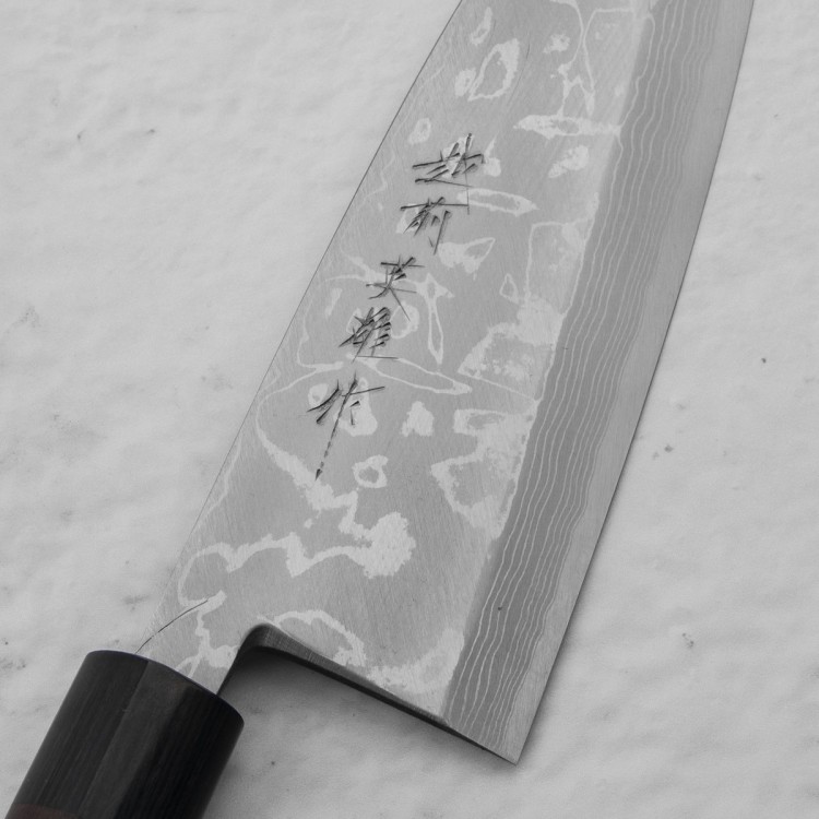 Hideo Kitaoka Shirogami Satin Japoński Nóż Mini Deba Do Filetowania 61 HRC 21cm