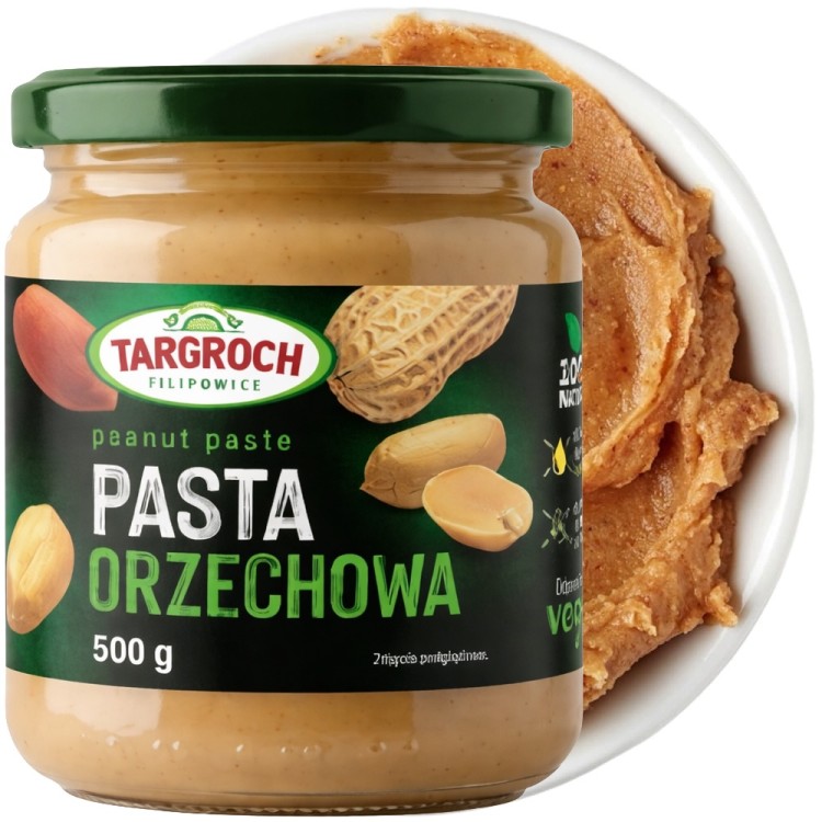 Masło Orzechowe Pasta Orzechów Ziemnych Smooth Peanut Butter 500g TARGROCH