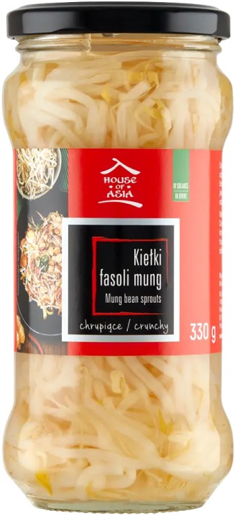 Chińskie Chrupiące Kiełki Fasoli Mung w Zalewie Do Woka i Sałatki 330g HOUSE OF ASIA