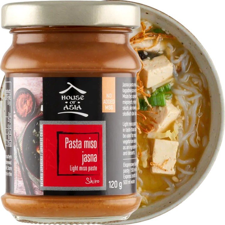 Pasta Sojowa Do Zupy Miso Jasna Shiro Delikatny Japoński Bulion 120g HOUSE OF ASIA