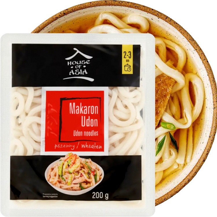 Świeży Ugotowany Makaron Udon Pszenny Gotowy w 2 Minuty 200g HOUSE OF ASIA