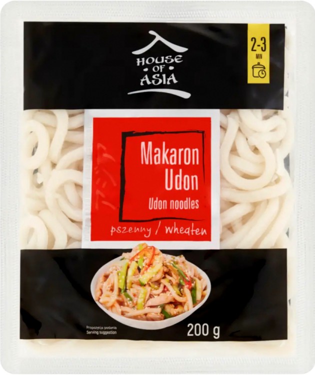 Świeży Ugotowany Makaron Udon Pszenny Gotowy w 2 Minuty 200g HOUSE OF ASIA