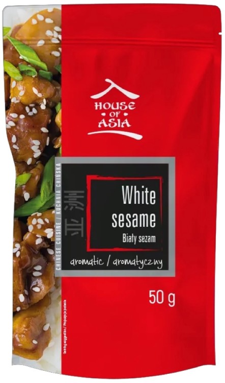 Sezam Biały Do Sushi Łuskany Orzechowy Smak  i Aromat 50g HOUSE OF ASIA