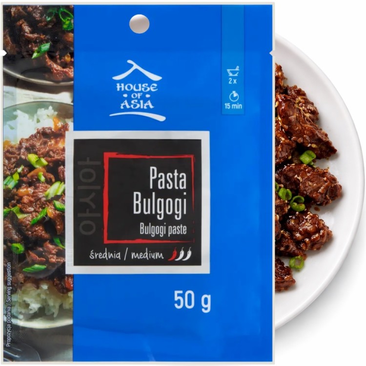 Pasta Marynata Bulgogi Średnia Saszetka Koreański Styl 50g HOUSE OF ASIA