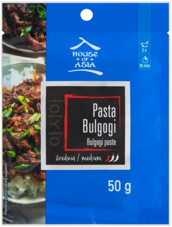 Pasta Marynata Bulgogi Średnia Saszetka Koreański Styl 50g HOUSE OF ASIA