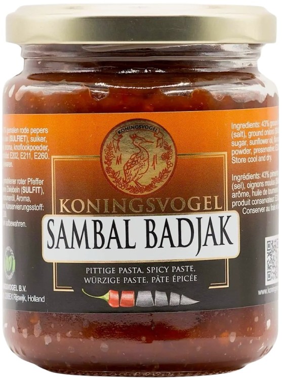Sambal Badjak Hot Ostra Pasta Chili 280g Indonezyjski Sos Chili KONINGSVOGEL