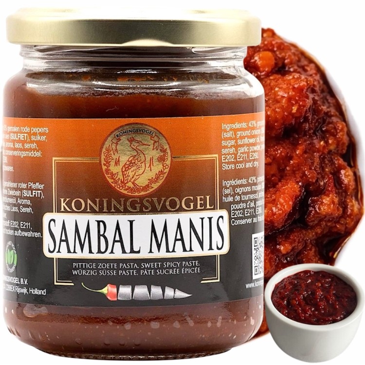 Sambal Manis Słodko-Ostra Pasta Chili 280g Indonezyjski Sos Chili KONINGSVOGEL