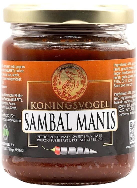 Sambal Manis Słodko-Ostra Pasta Chili 280g Indonezyjski Sos Chili KONINGSVOGEL