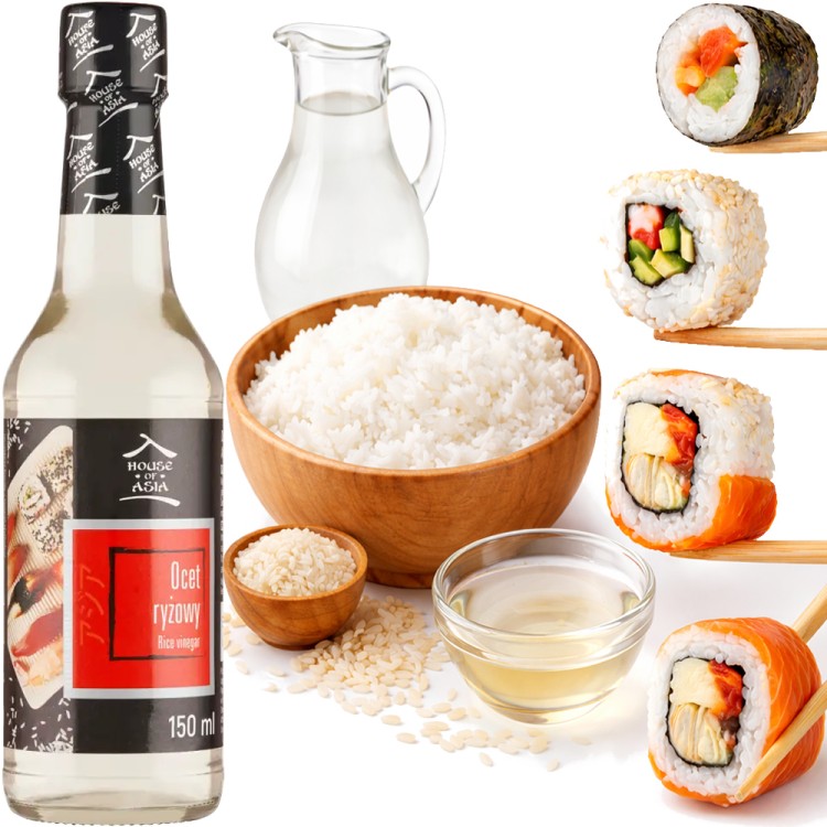 Chiński Ocet Ryżowy Do Sushi Wysoka Jakość Do Potraw i Sałatek 150ml HOUSE OF ASIA