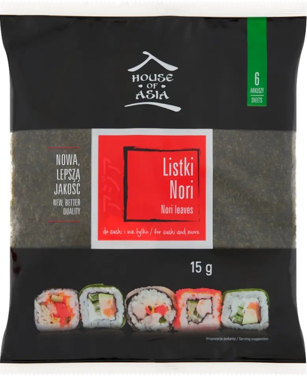 Suszone Wodorosty Glony Algi Morskie Yaki Nori Do Sushi 6 Sztuk HOUSE OF ASIA