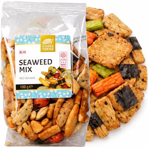 Krakersy Ryżowe Azjatycka Mieszanka Seaweed Mix  100g GOLDEN TURTLE BRAND