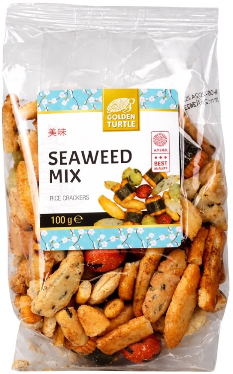 Krakersy Ryżowe Azjatycka Mieszanka Seaweed Mix  100g GOLDEN TURTLE BRAND