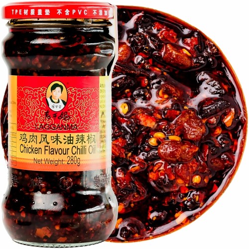 Chiński Olej Chili o Smaku Kurczaka Ostry 280g LAO GAN MA