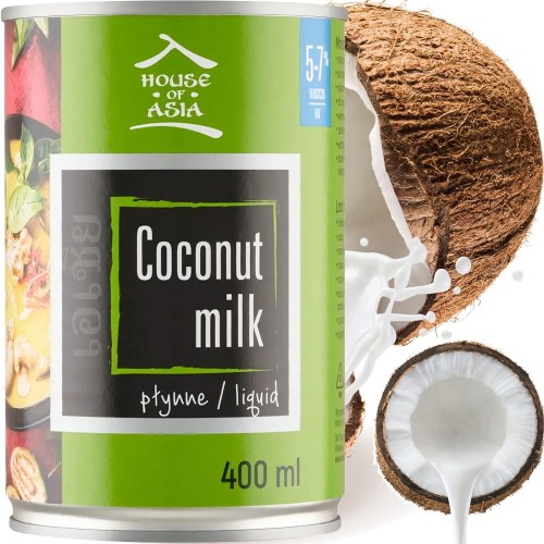 Naturalne Mleko Mleczko Kokosowe 5-7% Tłuszczu 400ml HOUSE OF ASIA