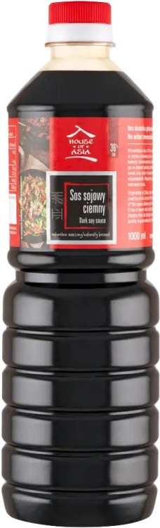 Ciemny Sos Sojowy Naturalnie Ważony Bez Glutaminianu Sodu 1 Litr 1000ml HOUSE OF ASIA