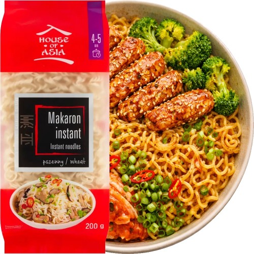 Makaron Pszenny Błyskawiczny Instant Idealny Do Woka Stir-Fry 200g HOUSE OF ASIA