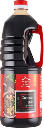 Jasny Sos Sojowy Naturalnie Ważony Bez Glutaminianu Sodu 1,8 Litra 1800ml HOUSE OF ASIA