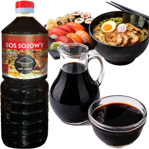 Sos Sojowy Do Sushi i Ramen PREMIUM Naturalnie Ważony 1000ml MR. MING