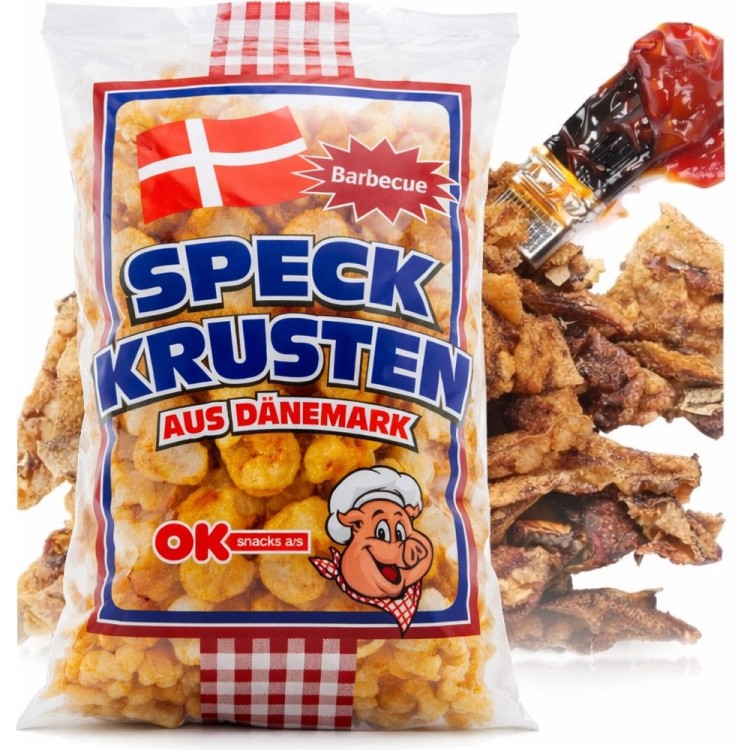 Boczek Smażony Skórka Snacki Chipsy Bekonowe Wieprzowe Pork Barbecue BBQ 150g OK SNACKS