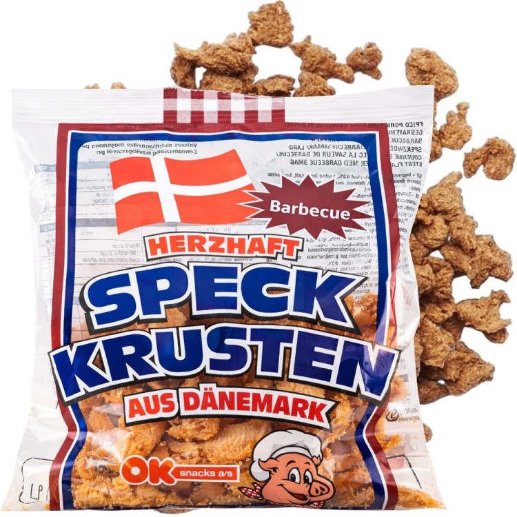 Boczek Smażony Skórka Snacki Chipsy Bekonowe Wieprzowe Pork Barbecue BBQ 50g OK SNACKS