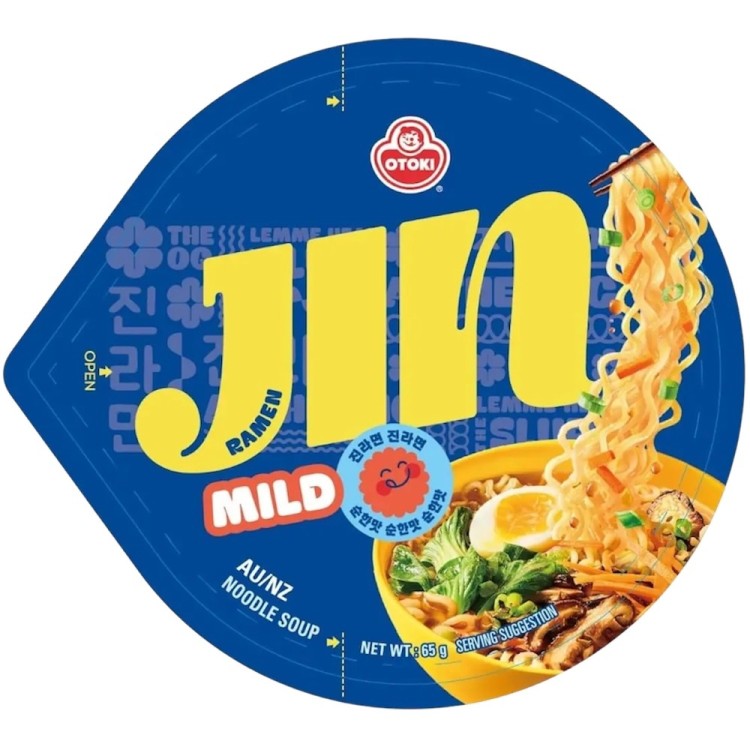 Koreańska Zupka Błyskawiczna Instant Jin Ramen MILD Kubek Cup 65g OTTOGI