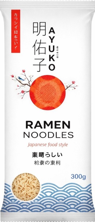 Makaron Ramen Do Japońskiej Zupy Pszenny Prosty Skład Nitki Porcjowany 300g AYUKO