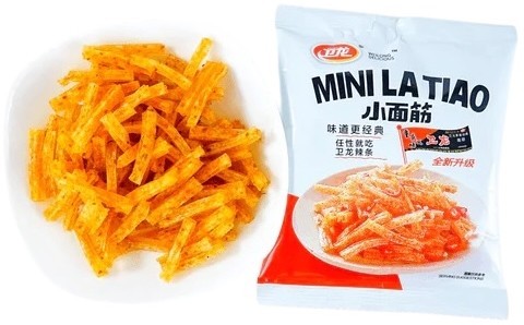 Chińska Pikantna Przekąska Snack Mini La Tiao HOT & SPICY 360g WEI-LONG