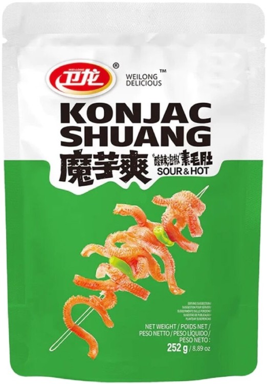 Chińska Pikantna Przekąska Konjac Shuang HOT & SOUR 252g WEI-LONG