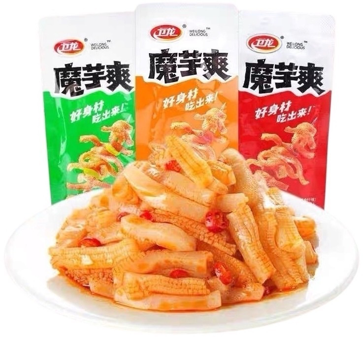 Chińska Pikantna Przekąska Konjac Shuang SICHUAN 252g WEI-LONG