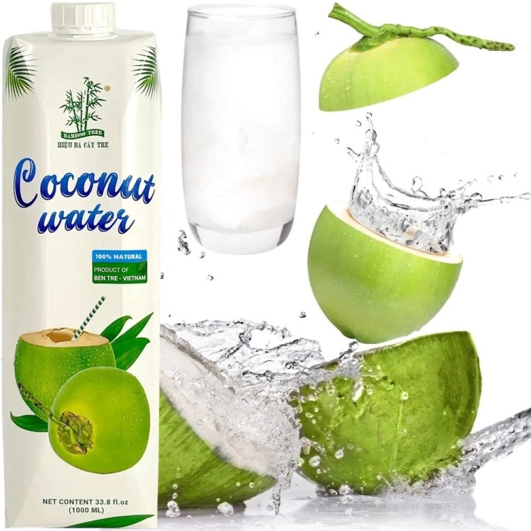 Naturalna Zdrowa Woda Kokosowa z Zielonego Kokosa 100% Nawodnienie 1000ml 1 Litr BAMBOO TREE