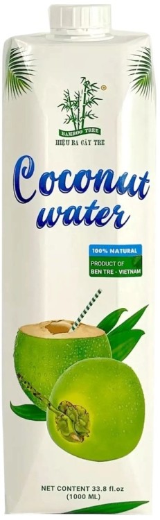 Naturalna Zdrowa Woda Kokosowa z Zielonego Kokosa 100% Nawodnienie 1000ml 1 Litr BAMBOO TREE