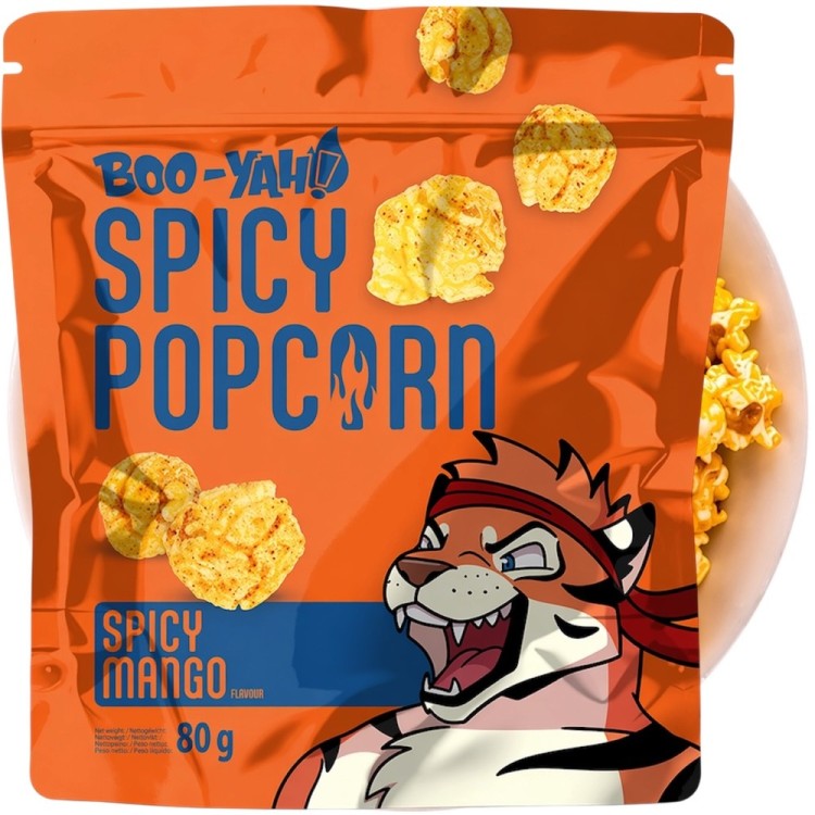 Orientalny Gotowy Popcorn Smakowy Ostry o Smaku MANGO 80g BOO-YAH