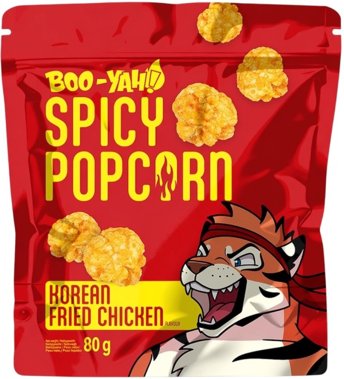 Orientalny Gotowy Popcorn Smakowy Ostry o Smaku KOREAŃSKIEGO KURCZAKA 80g BOO-YAH