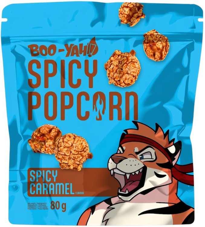 Orientalny Gotowy Popcorn Smakowy Ostry o Smaku KARMELU 80g BOO-YAH