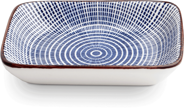 Ceramiczna Miseczka Do Sushi Niebiesko Biała TOKUSA 10,5cm x 7,5cm EMRO AZIATICA