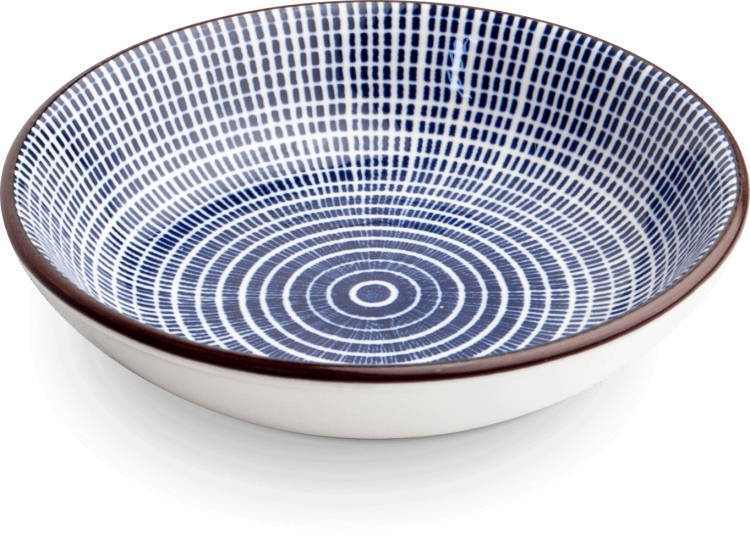Ceramiczna Okrągła Miseczka Do Sushi Niebiesko Biała TOKUSA 9,8cm x 2,5cm EMRO AZIATICA