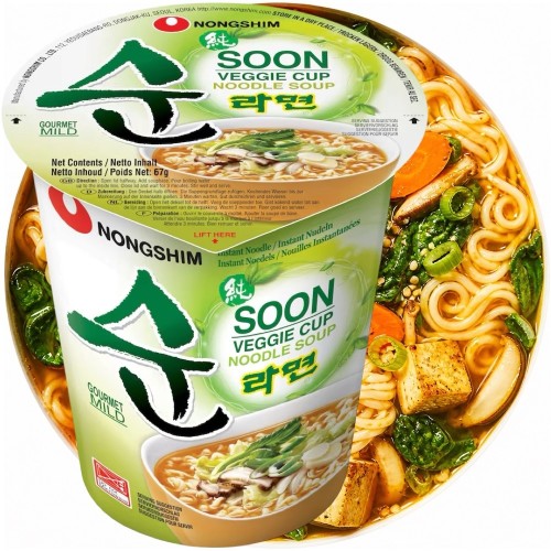 Koreańska Zupka Błyskawiczna Instant Soon Veggie Ramyun Ramen Kubek Cup 67g NONGSHIM