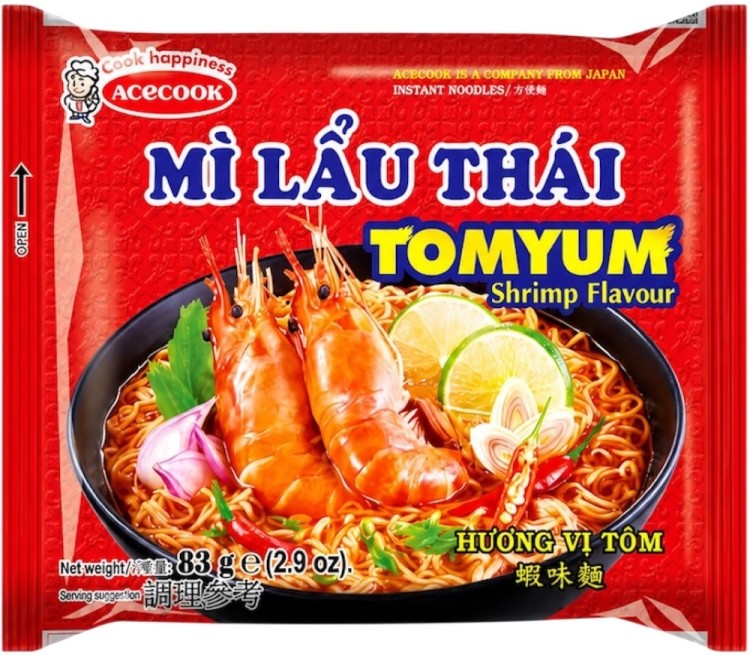 Wietnamska Zupka Błyskawiczna Instant o Smaku Krewetek Tom Yum Mi Lau Thai 83g ACECOOK