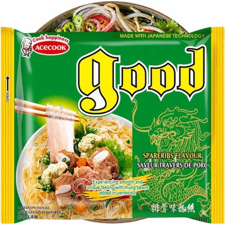 Wietnamska Zupka Błyskawiczna Instant o Smaku Żeberek z Makaronem Sojowym 56g ACECOOK