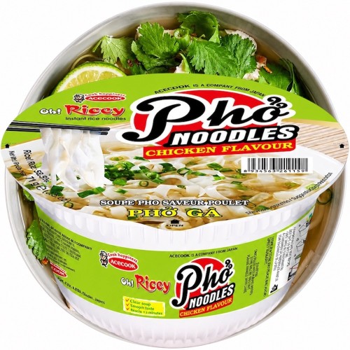 Wietnamska Zupka Błyskawiczna Makaron Ryżowy Instant Kurczak Pho Noodles Chicken Kubek Cup 71g ACECOOK