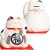 Duża Skarbonka Figurka Japoński Biały Kot Szczęścia Maneki Neko 17cm x 19cm EMRO AZIATICA