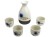Jasny Kremowy Ceramiczny Zestaw Komplet Do Podawania Sake 5 Elementów GOLDEN TURTLE