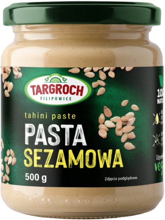 Pasta Sezamowa z Sezamu Tahini Masło Sezamowe Intensywny Smak 500g TARGROCH