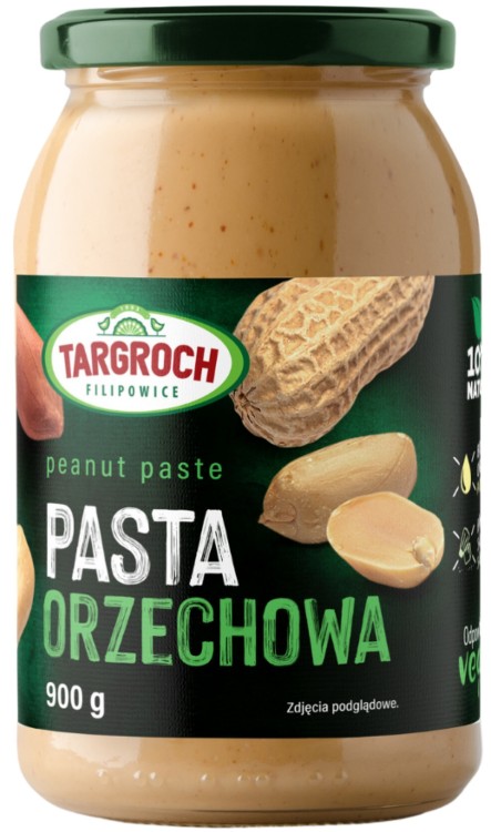 Masło Orzechowe Pasta Orzechów Ziemnych Smooth Peanut Butter 900g TARGROCH