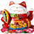 Porcelanowa Otwierana Skarbonka Duża Figurka Japoński Kot Szczęścia Maneki Neko z Wachlarzem 14cm JADE TEMPLE