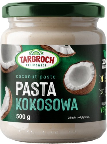 Pasta Krem Smarowidło Masło z Orzechów Kokosa Kokosowa Naturalna i Zdrowa 500g TARGROCH