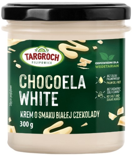 Pasta Krem CHOCOELA WHITE Smarowidło Masło z Białej Czekolady Bez Cukru 300g TARGROCH