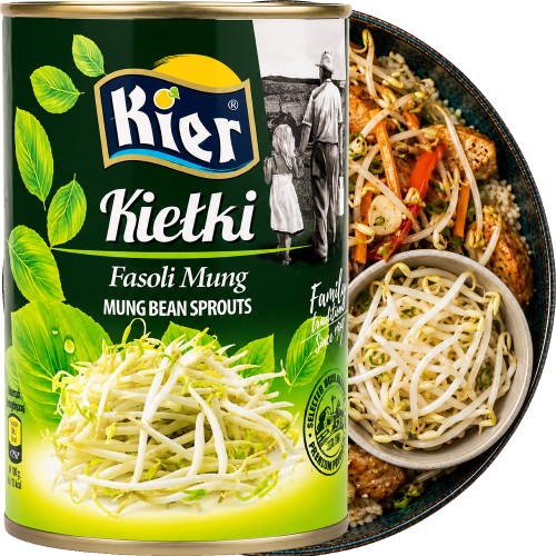 Chińskie Kiełki Fasoli Mung Mung Bean Sprouts w Zalewie w Puszce 400g KIER