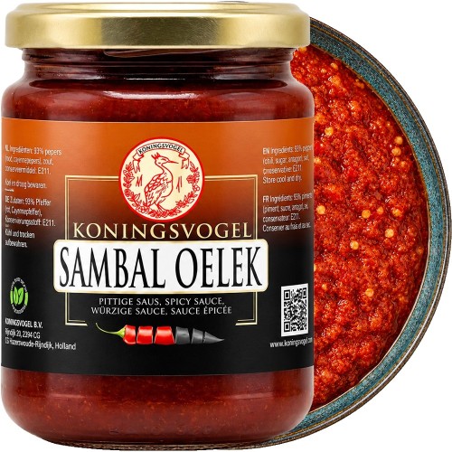 Sos Chili Gęsta Pasta Przecier z Papryczek Sambal Oelek Hot w Słoiku 270g KONINGSVOGEL